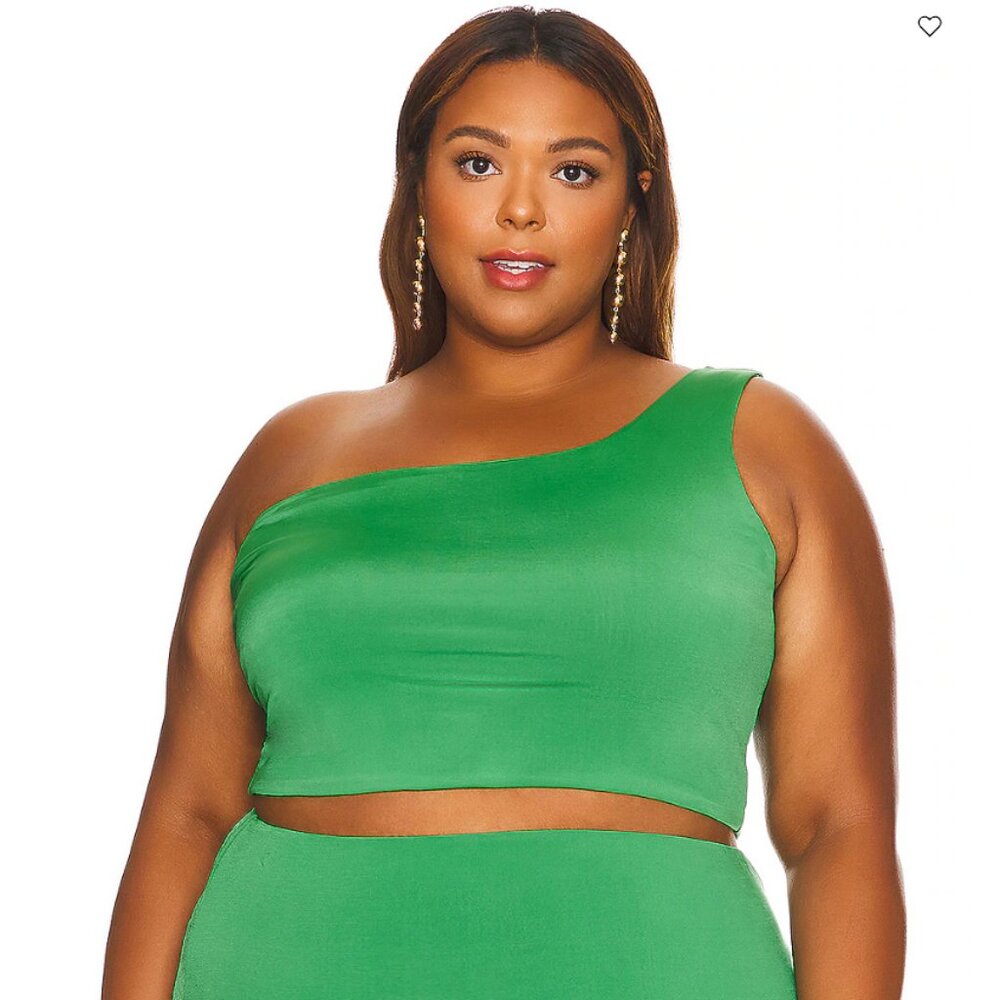Revolve x Remi One Shoulder Green Cropped Tank
